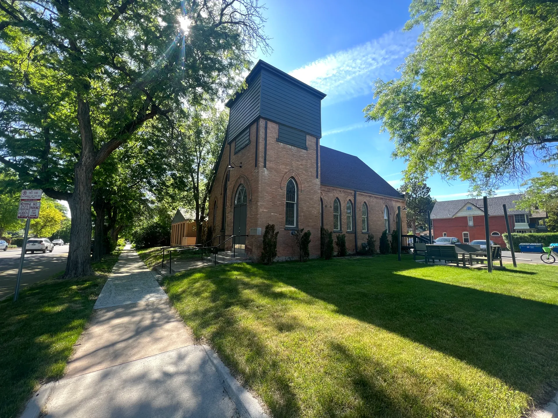 The restored 1905 Merritt church building at 23rd and Irving in Sloan's Lake, Denver