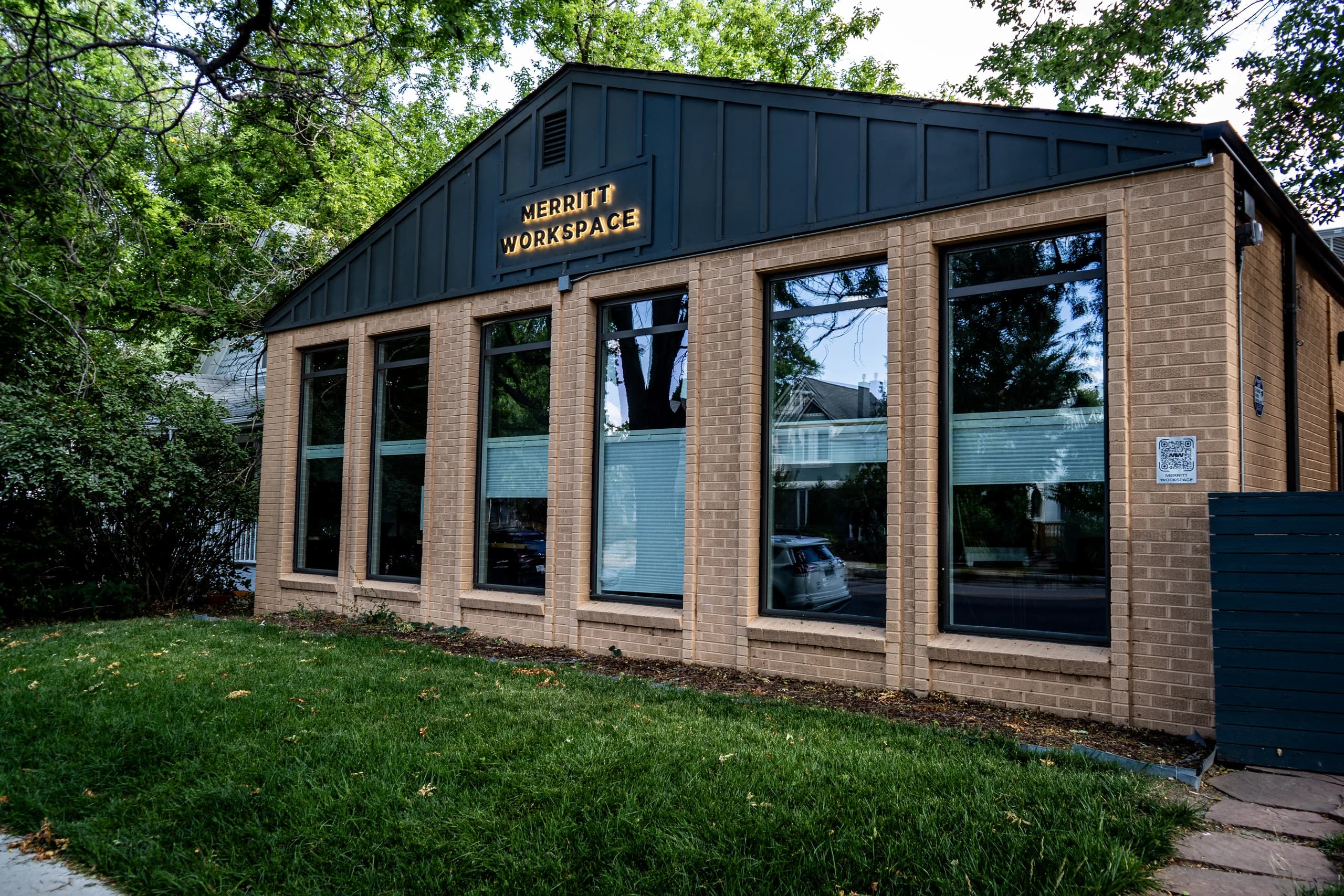 Exterior of Merritt Workspace at 2246 Irving Street, a coworking space in Sloan's Lake, Denver